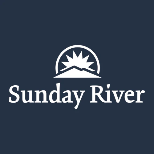 Sunday River Adult Hoodie White Chest Logo Navy - Image 2