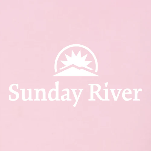 Sunday River Adult Hoodie White Chest Logo Pink - Image 2
