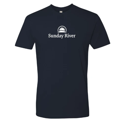 Sunday River Adult T-Shirt White Chest Logo Midnight Navy