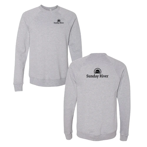 Sunday River Adult Crewneck Black Chest and Back Logo Athletic Heather