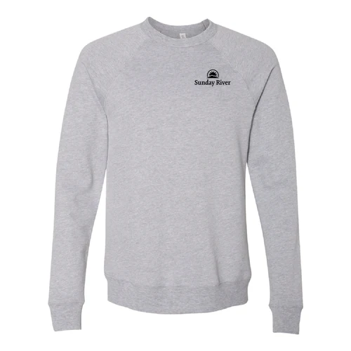 Sunday River Adult Crewneck Black Chest and Back Logo Athletic Heather - Image 2