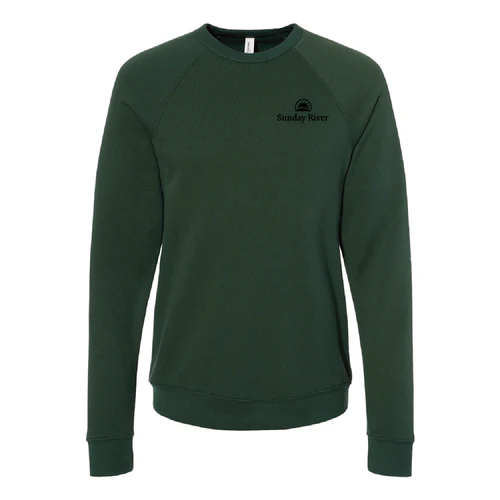 Sunday River Adult Crewneck Black Chest and Back Logo Forest - Image 2
