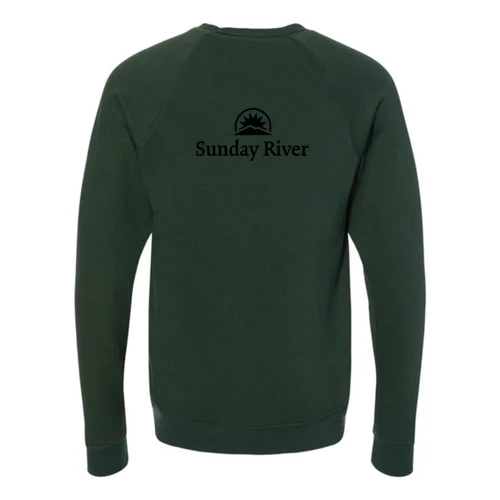 Sunday River Adult Crewneck Black Chest and Back Logo Forest - Image 4