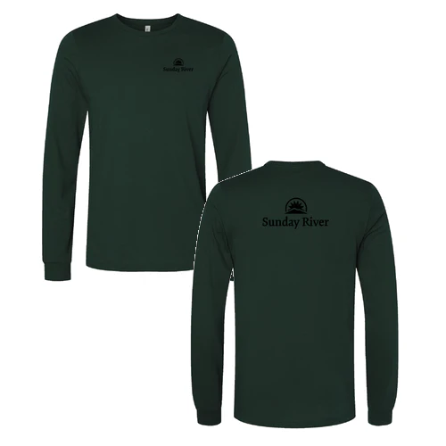 Sunday River Adult Long Sleeve Black Chest and Back Logo Forest