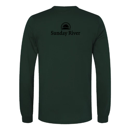 Sunday River Adult Long Sleeve Black Chest and Back Logo Forest - Image 4