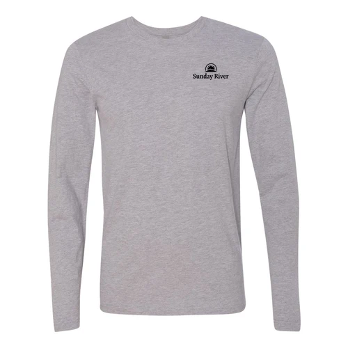 Sunday River Adult Long Sleeve Black Chest and Back Logo Heather Grey - Image 2