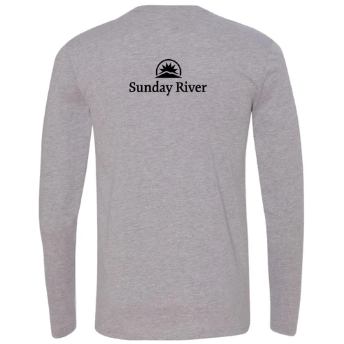 Sunday River Adult Long Sleeve Black Chest and Back Logo Heather Grey - Image 4
