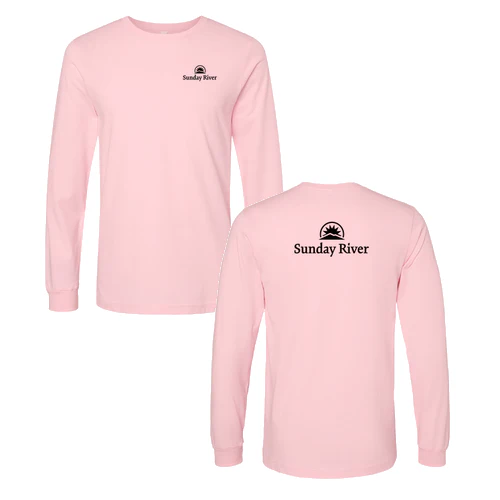Sunday River Adult Long Sleeve Black Chest and Back Logo Pink