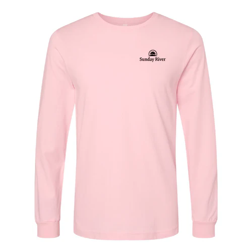 Sunday River Adult Long Sleeve Black Chest and Back Logo Pink - Image 2