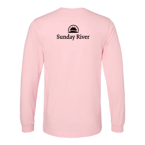 Sunday River Adult Long Sleeve Black Chest and Back Logo Pink - Image 4