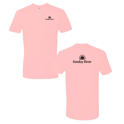 Sunday River Adult T-Shirt Black Chest and Back Logo Light Pink