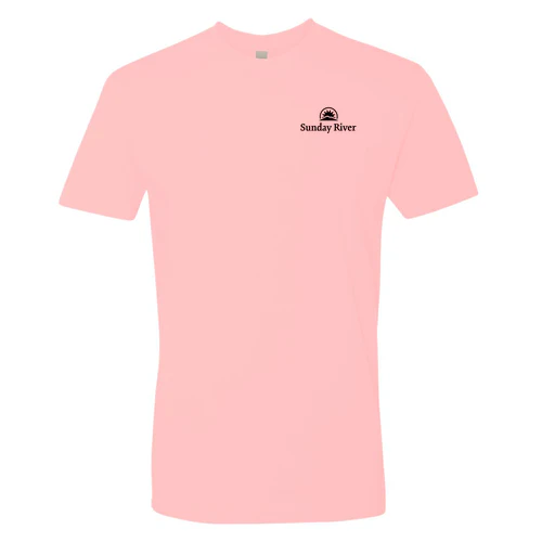 Sunday River Adult T-Shirt Black Chest and Back Logo Light Pink - Image 2