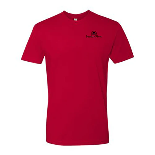 Sunday River Adult T-Shirt Black Chest and Back Logo Red - Image 2