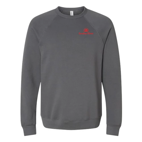 Sunday River Adult Crewneck Red Chest and Back Logo Asphalt - Image 2
