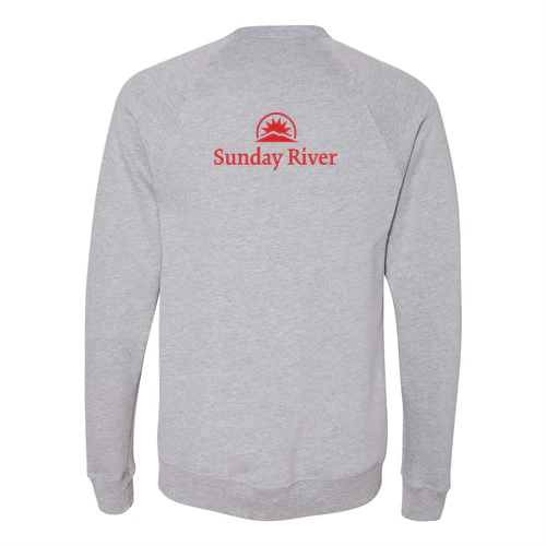 Sunday River Adult Crewneck Red Chest and Back Logo Athletic Heather - Image 4