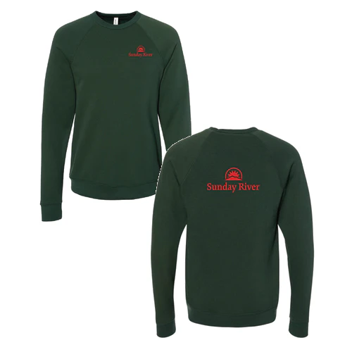 Sunday River Adult Crewneck Red Chest and Back Logo Asphalt