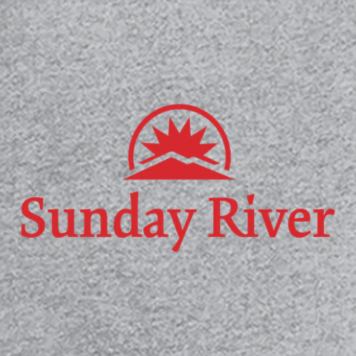 Sunday River Adult Long Sleeve Red Chest and Back Logo Heather Grey - Image 3