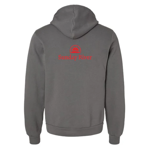 Sunday River Adult Hoodie Red Chest and Back Logo Asphalt - Image 4