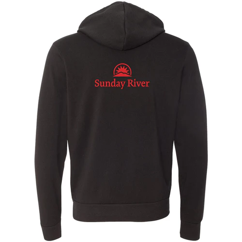 Sunday River Adult Hoodie Red Chest and Back Logo Black - Image 4