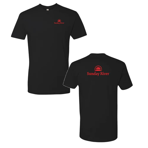 Sunday River Adult T-Shirt Red Chest and Back Logo Black