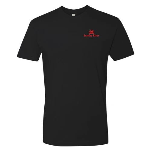 Sunday River Adult T-Shirt Red Chest and Back Logo Black - Image 2