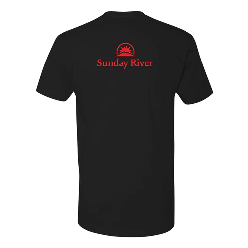 Sunday River Adult T-Shirt Red Chest and Back Logo Black - Image 4