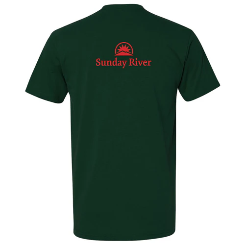 Sunday River Adult T-Shirt Red Chest and Back Logo Forest - Image 4