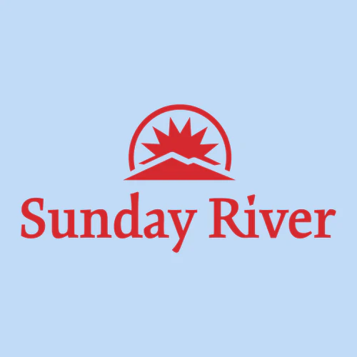 Sunday River Adult T-Shirt Red Chest and Back Logo Light Blue - Image 3