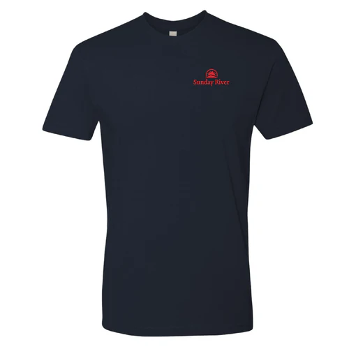 Sunday River Adult T-Shirt Red Chest and Back Logo Midnight Navy - Image 2