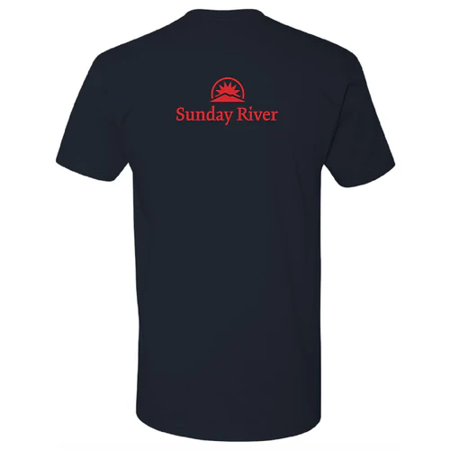 Sunday River Adult T-Shirt Red Chest and Back Logo Midnight Navy - Image 4