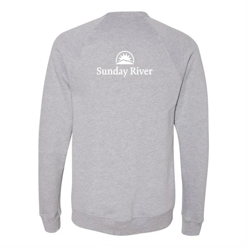 Sunday River Adult Crewneck White Chest and Back Logo Athletic Heather - Image 4