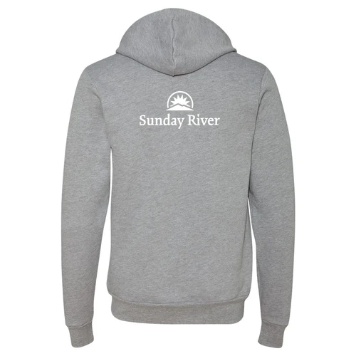 Sunday River Adult Hoodie White Chest and Back Logo Athletic Heather - Image 4