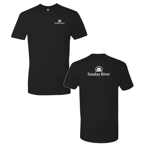 Sunday River Adult T-Shirt White Chest and Back Logo Black