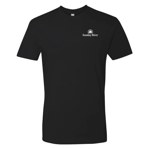 Sunday River Adult T-Shirt White Chest and Back Logo Black - Image 2