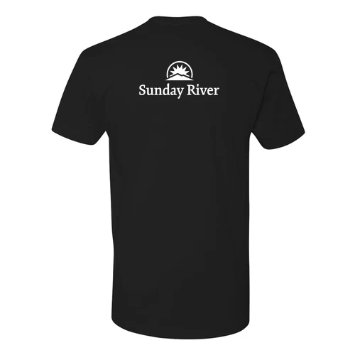 Sunday River Adult T-Shirt White Chest and Back Logo Black - Image 4