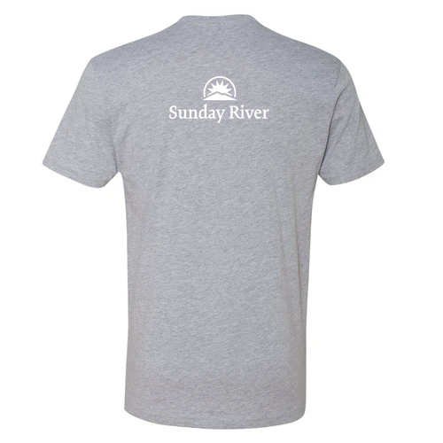 Sunday River Adult T-Shirt White Chest and Back Logo Heather Grey - Image 4