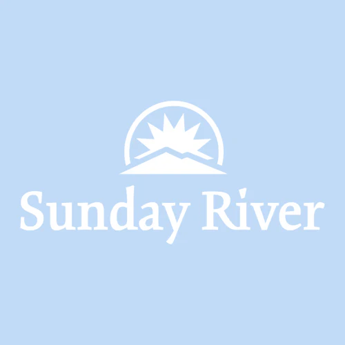 Sunday River Adult T-Shirt White Chest and Back Logo Light Blue - Image 3