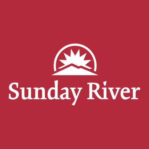 Sunday River Adult T-Shirt White Chest and Back Logo Red - Image 3