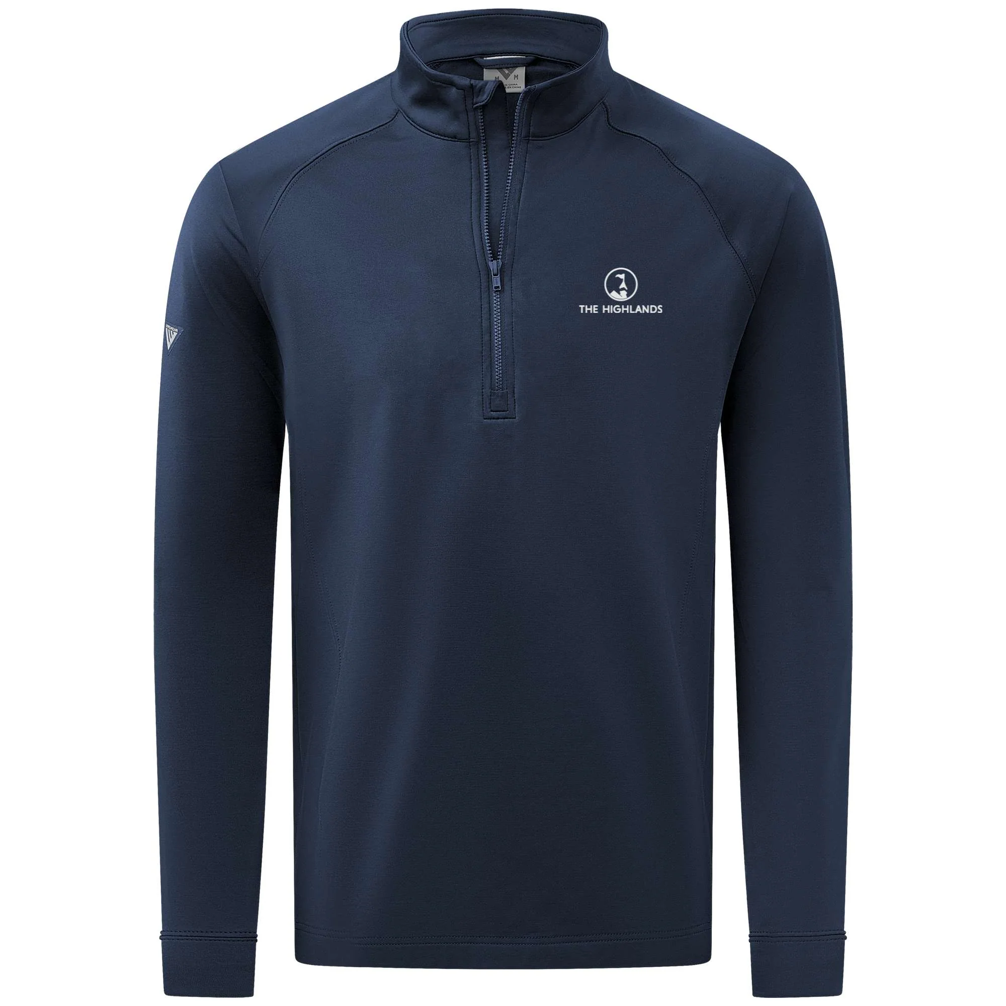 The Highlands Men's Midweight 1/4 Zip White Small Chest Logo - Image 3