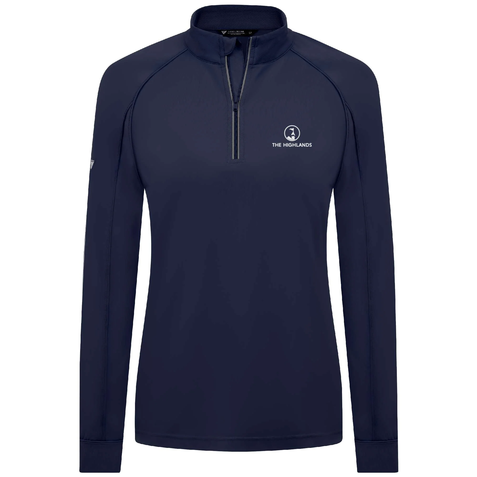 The Highlands Women's Lightweight 1/4 Zip White Small Chest Logo - Image 6