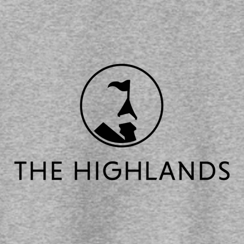 The Highlands Adult Crewneck Black Chest Logo Athletic Heather - Image 2