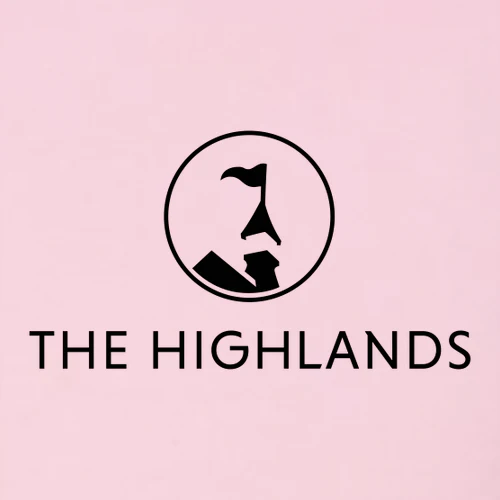 The Highlands Adult Crewneck Black Chest Logo Pink - Image 2