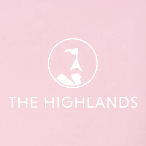 The Highlands Adult Crewneck White Chest Logo Pink - Image 2