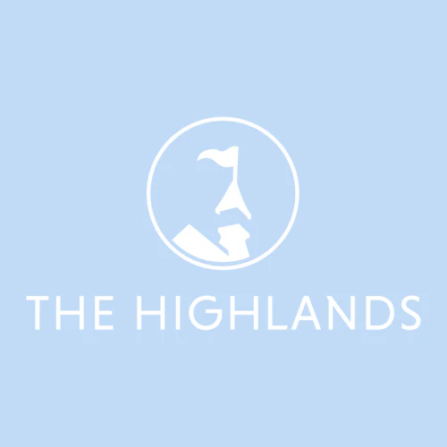 The Highlands Adult T-Shirt White Chest Logo Light Blue - Image 2