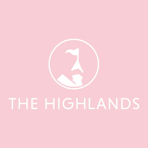 The Highlands Adult T-Shirt White Chest Logo Pink - Image 2