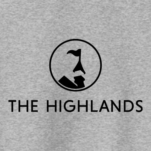 The Highlands Adult Crewneck Black Chest and Back Logo Athletic Heather - Image 5