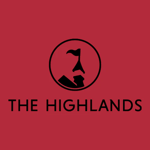 The Highlands Adult Crewneck Black Chest and Back Logo Red - Image 5