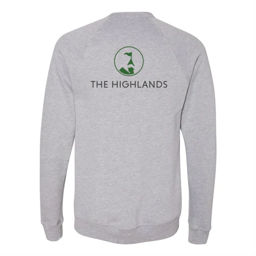 The Highlands Adult Crewneck Full Color Chest and Back Logo Athletic Heather - Image 4