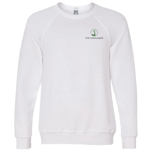 The Highlands Adult Crewneck Full Color Chest and Back Logo White - Image 2