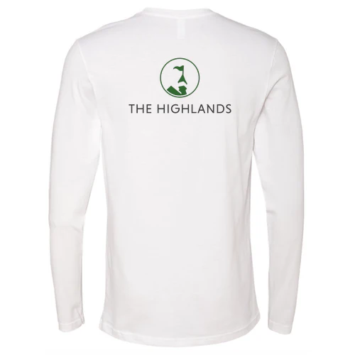 The Highlands Adult Long Sleeve Full Color Chest and Back Logo White - Image 4